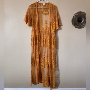 Yellow Lace Kimono